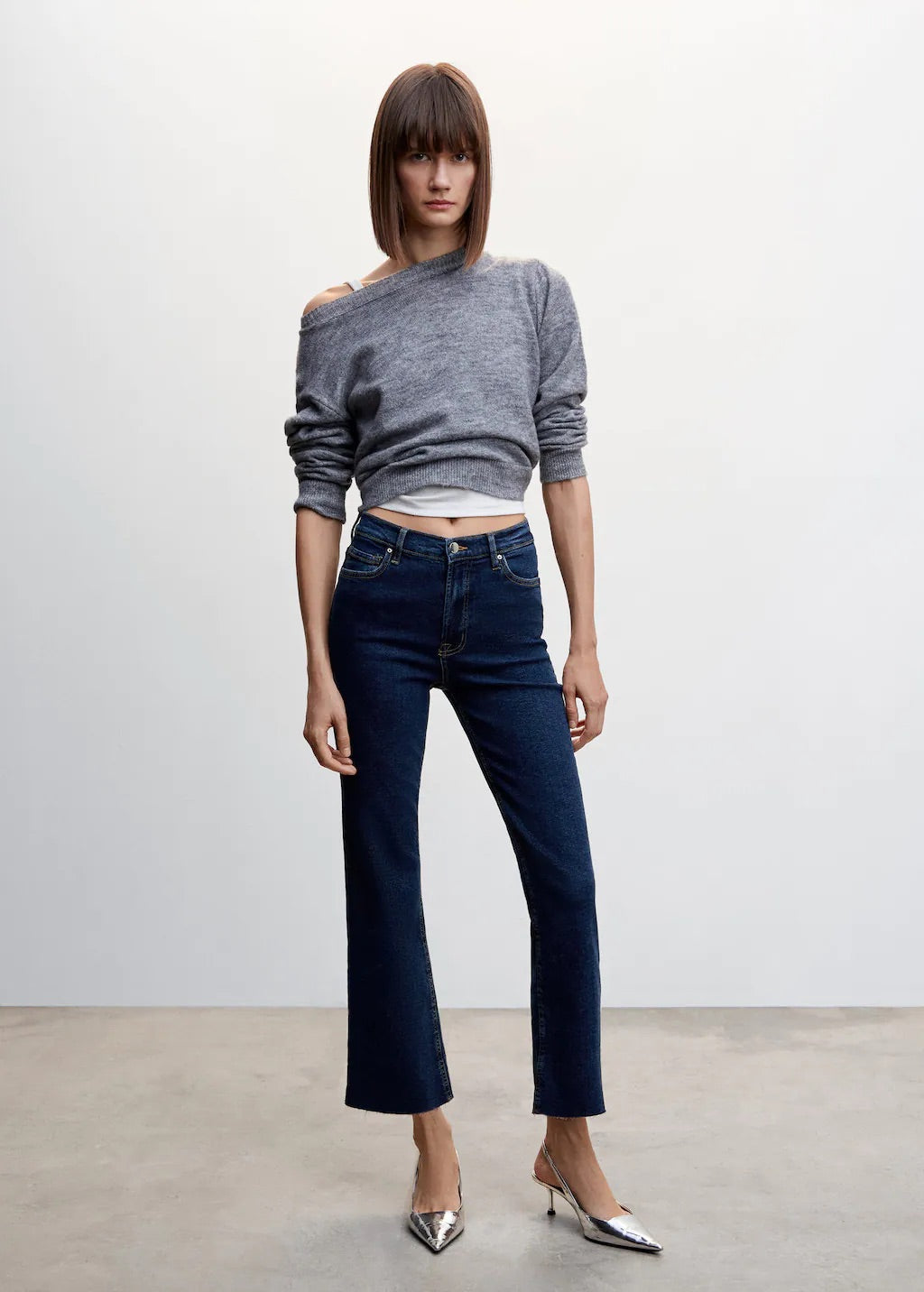 Crop flared jeans