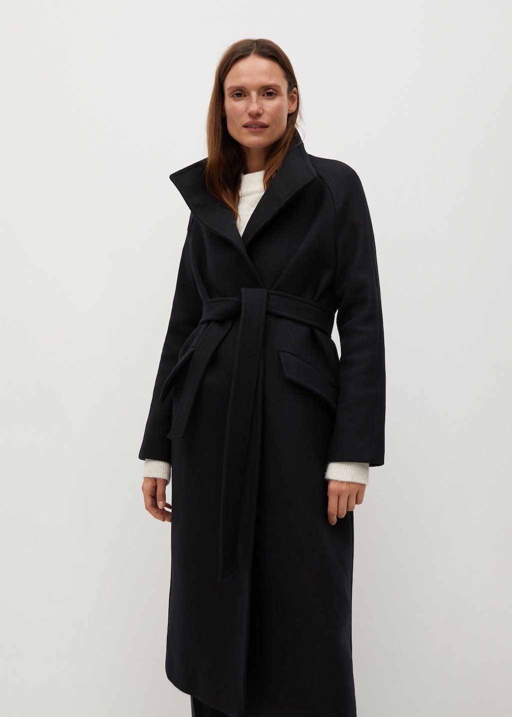 Belted wool coat