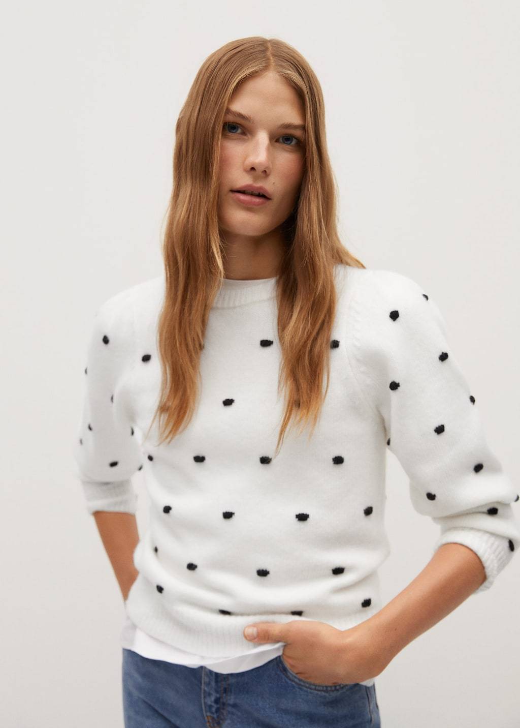 Polka dots knit dress