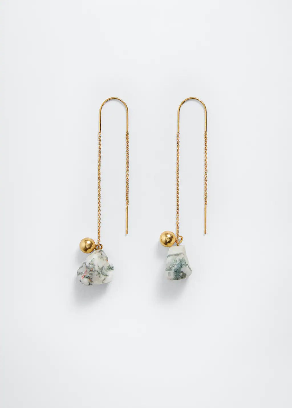Stone thread earrings