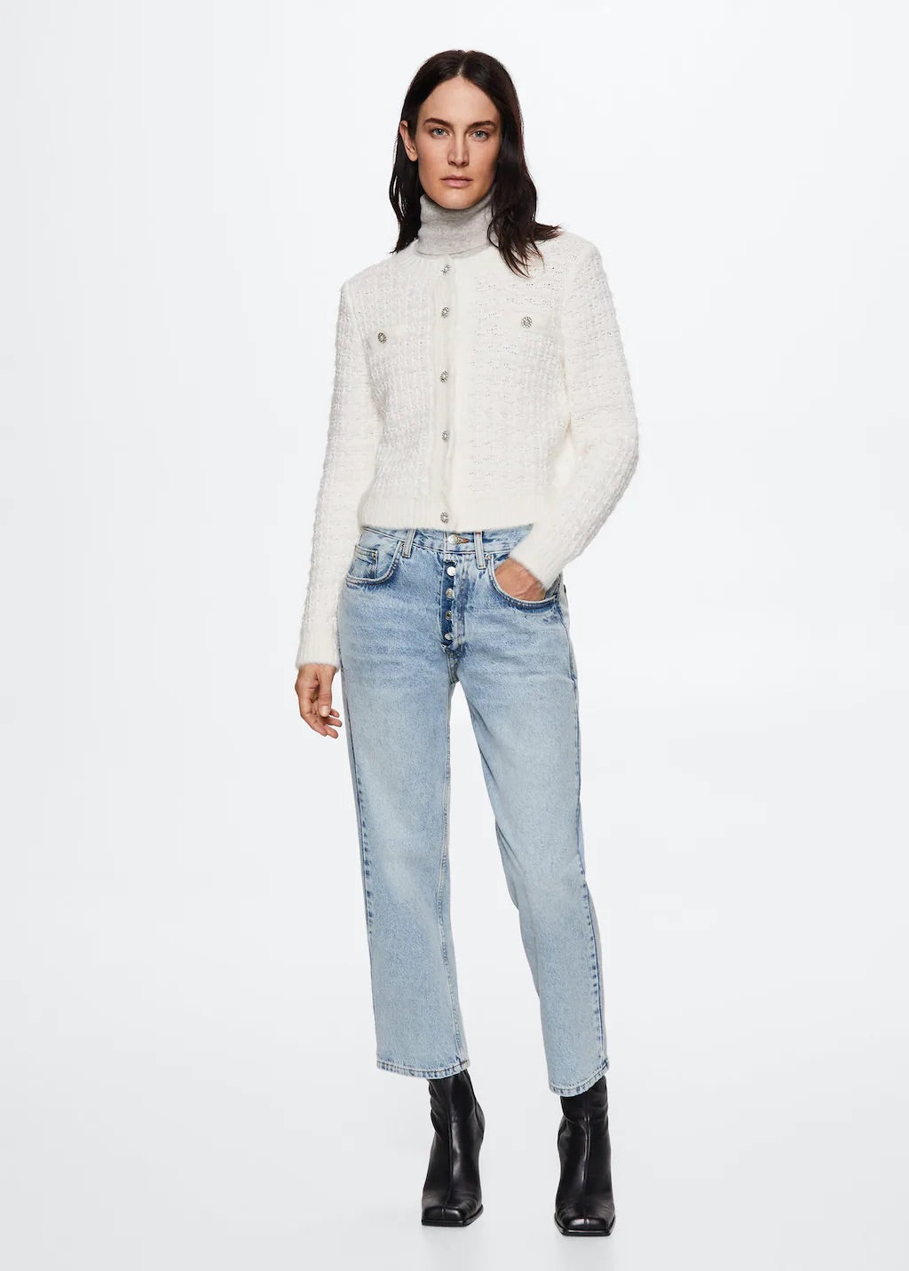 Straight-fit cropped jeans