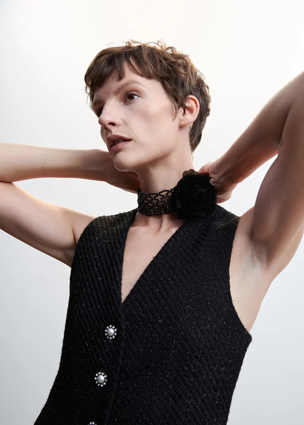 Fabric flower choker