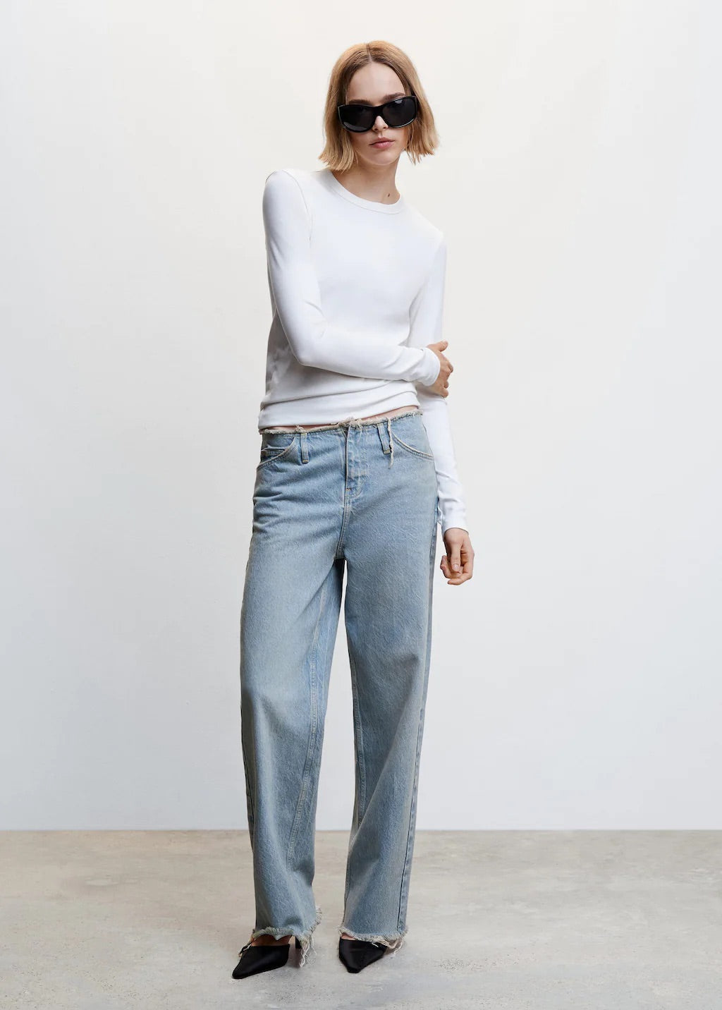 Wideleg mid-rise jeans