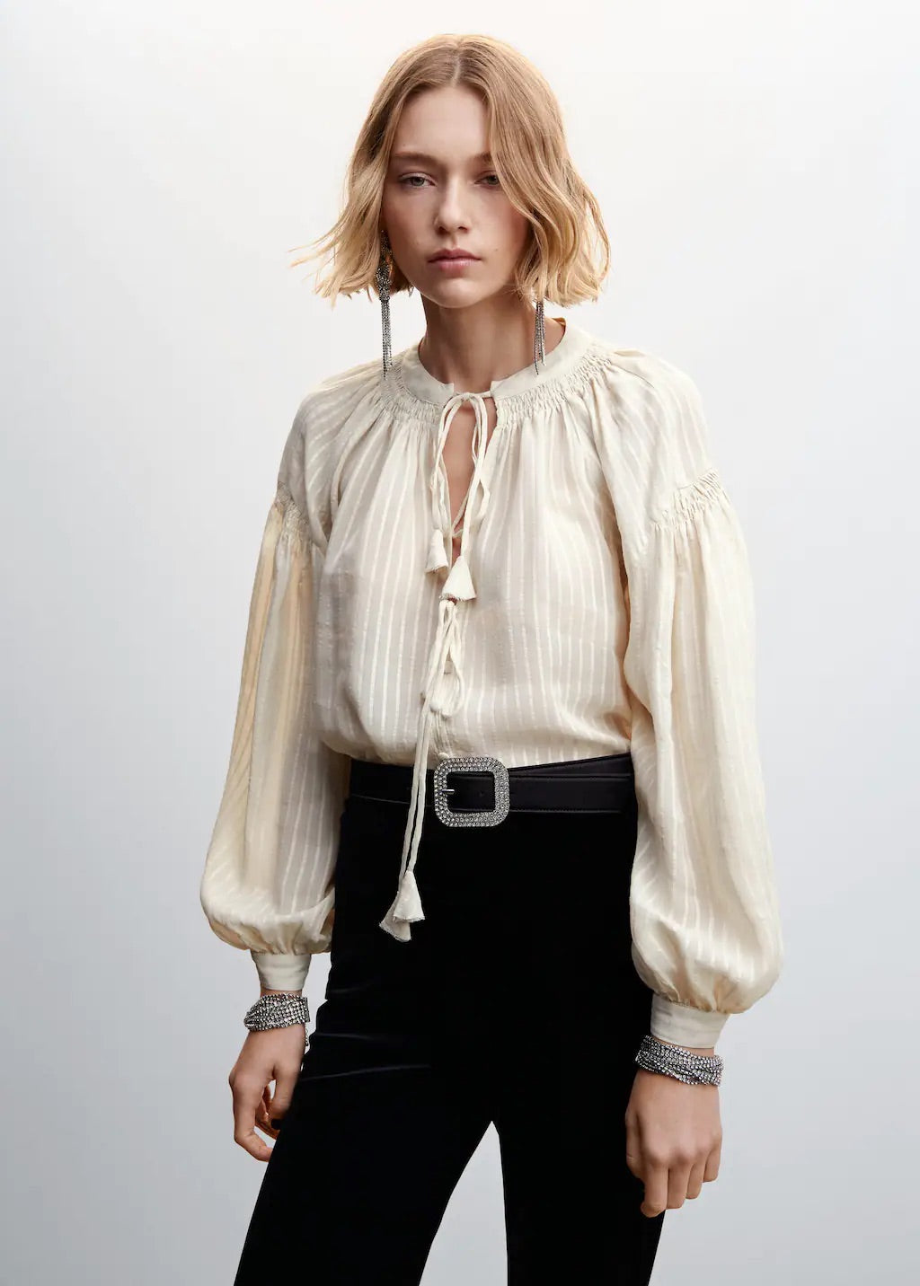 Boho blouse with tassel detail
