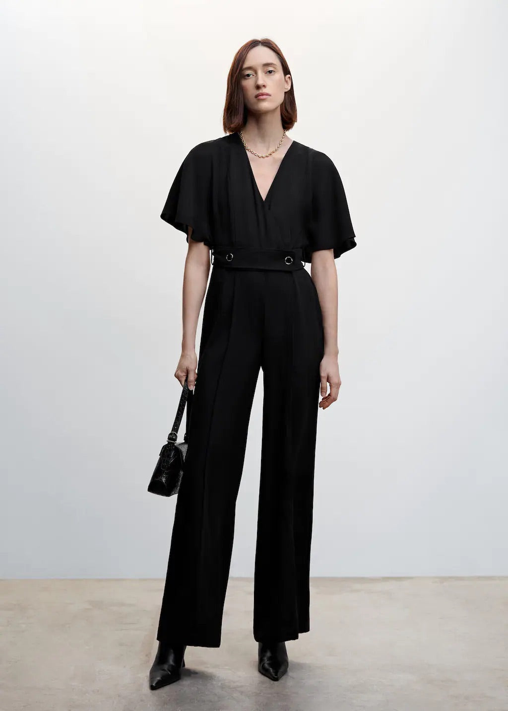 Buttoned long jumpsuit