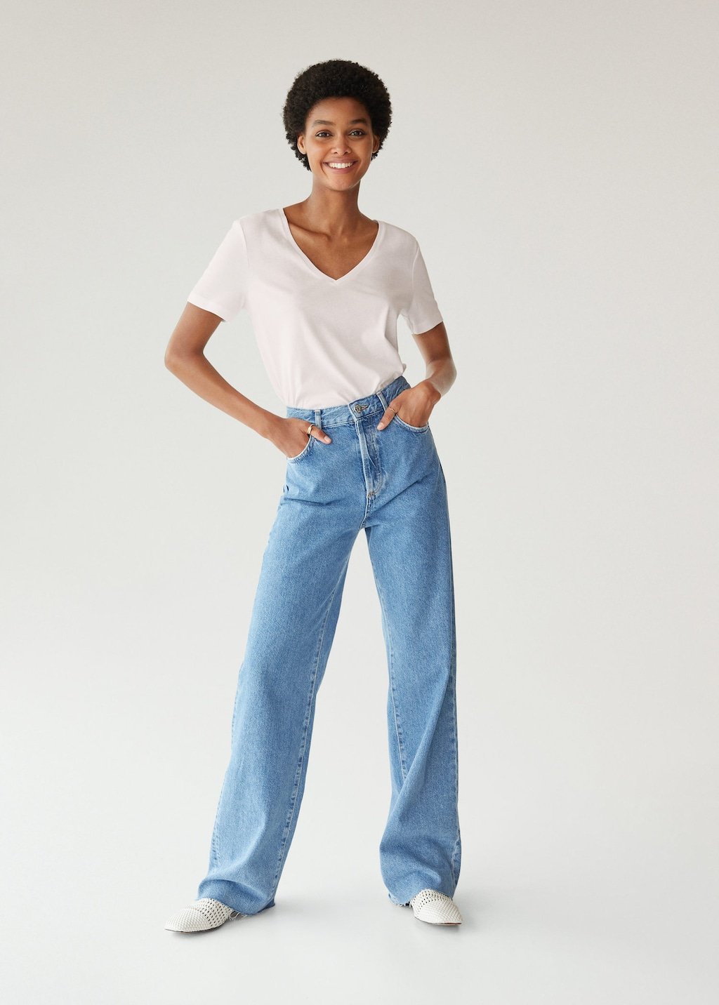 V-neck cotton T-shirt