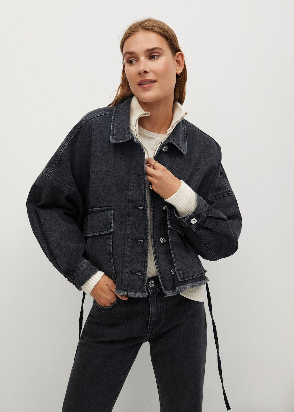 Denim bomber jacket