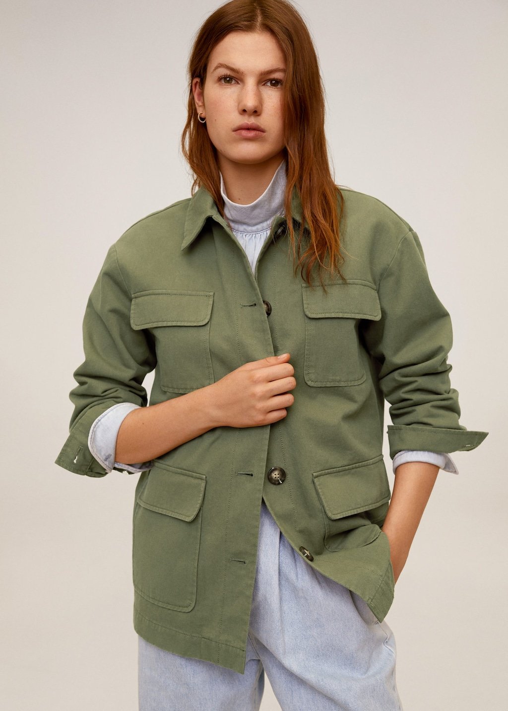 Multi-pocket cotton jacket