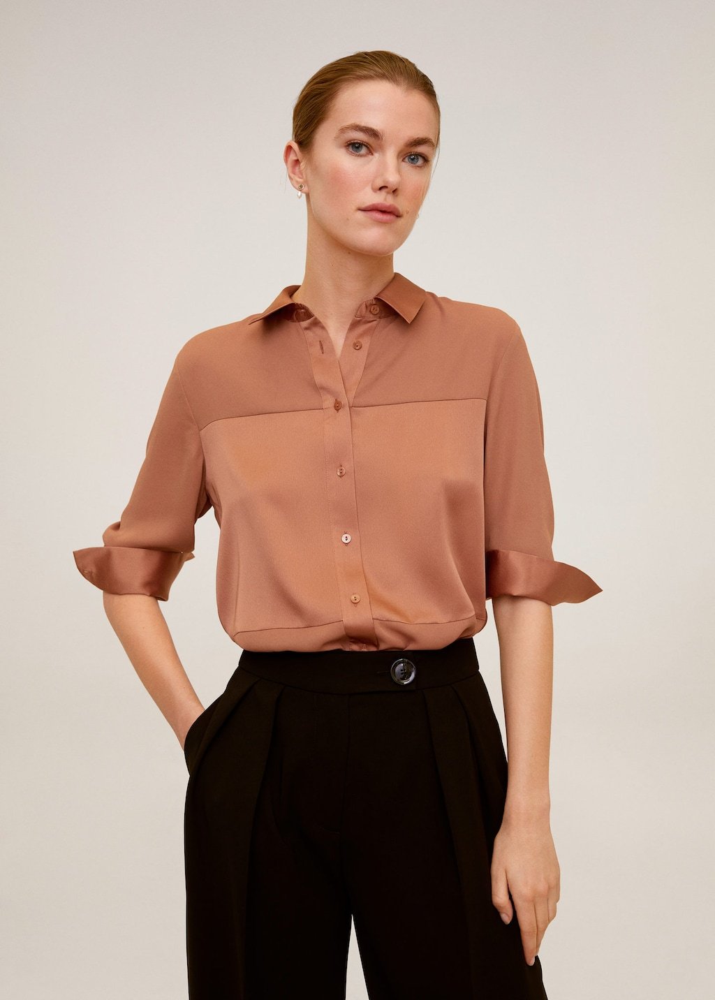 Satin finish flowy shirt