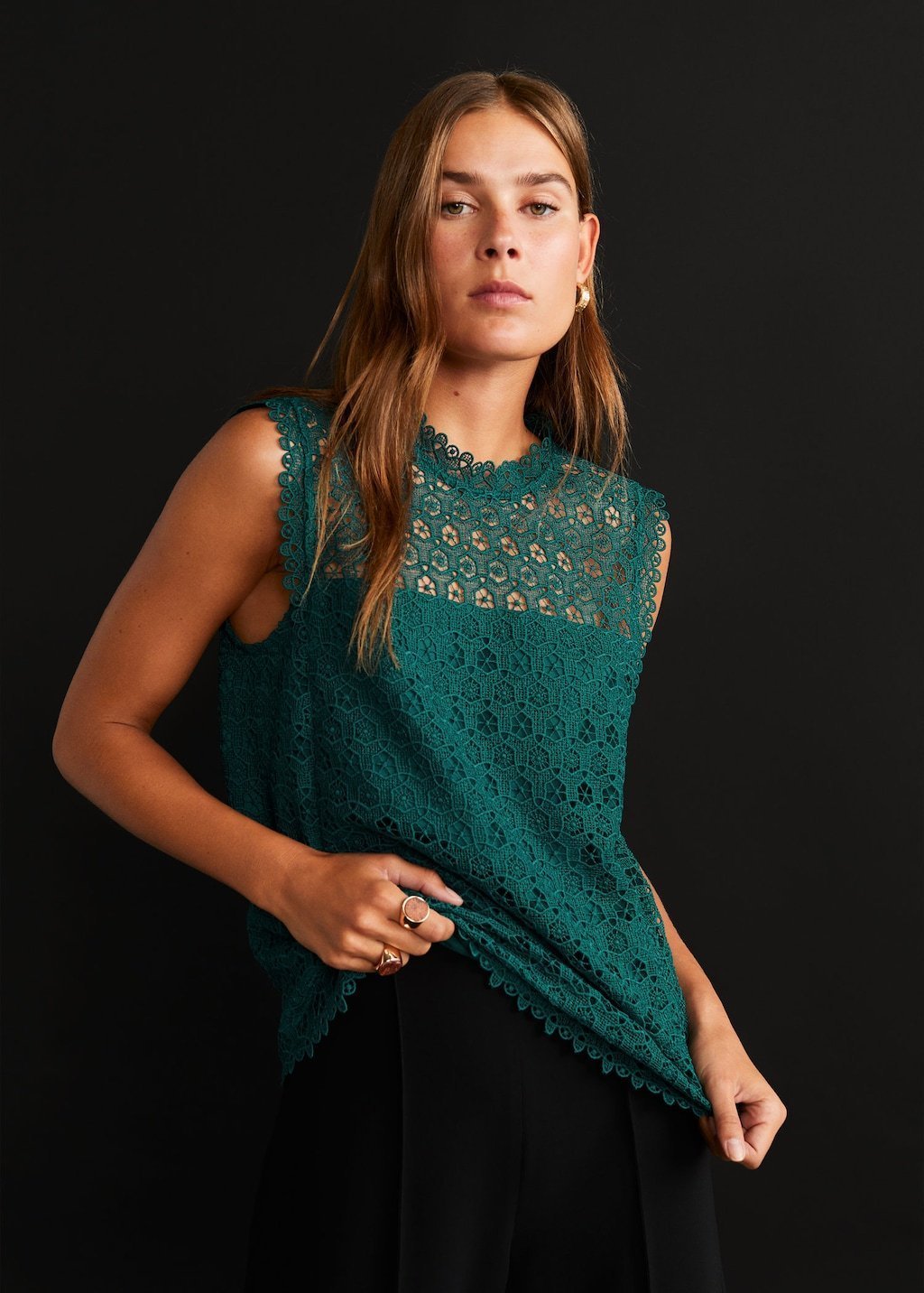 Floral guipure blouse