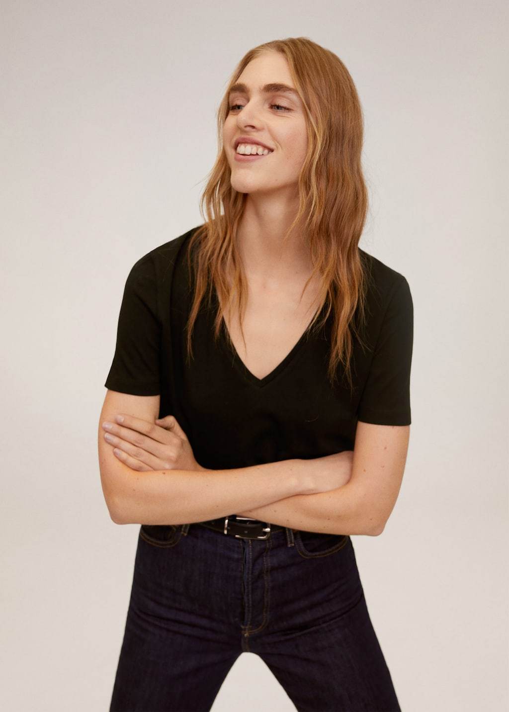 V-neck cotton T-shirt